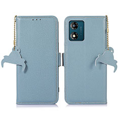 Custodia Portafoglio In Pelle Cover con Supporto A10D per Motorola Moto E13 Azzurro