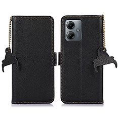 Custodia Portafoglio In Pelle Cover con Supporto A10D per Motorola Moto G14 Nero