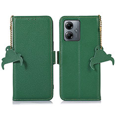 Custodia Portafoglio In Pelle Cover con Supporto A10D per Motorola Moto G14 Verde