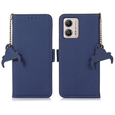 Custodia Portafoglio In Pelle Cover con Supporto A10D per Motorola Moto G53 5G Blu