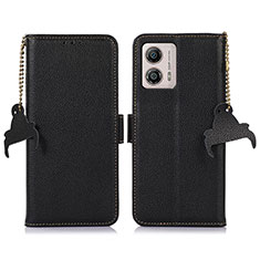 Custodia Portafoglio In Pelle Cover con Supporto A10D per Motorola Moto G53j 5G Nero