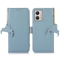 Custodia Portafoglio In Pelle Cover con Supporto A10D per Motorola Moto G53y 5G Azzurro