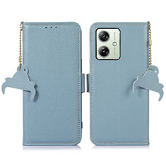 Custodia Portafoglio In Pelle Cover con Supporto A10D per Motorola Moto G54 5G Azzurro