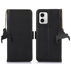 Custodia Portafoglio In Pelle Cover con Supporto A10D per Motorola Moto G73 5G Nero