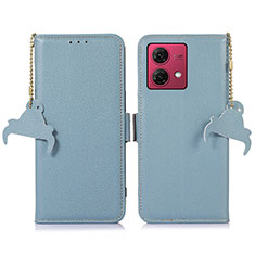 Custodia Portafoglio In Pelle Cover con Supporto A10D per Motorola Moto G84 5G Azzurro