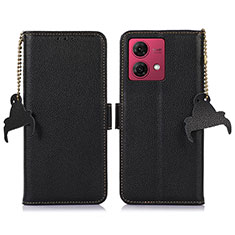 Custodia Portafoglio In Pelle Cover con Supporto A10D per Motorola Moto G84 5G Nero