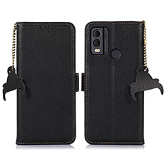 Custodia Portafoglio In Pelle Cover con Supporto A10D per Nokia C22 Nero