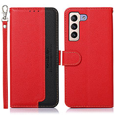 Custodia Portafoglio In Pelle Cover con Supporto A10D per Samsung Galaxy S21 5G Rosso