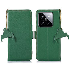 Custodia Portafoglio In Pelle Cover con Supporto A10D per Xiaomi Mi 14 5G Verde