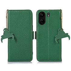 Custodia Portafoglio In Pelle Cover con Supporto A10D per Xiaomi Poco C65 Verde