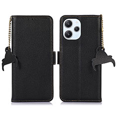 Custodia Portafoglio In Pelle Cover con Supporto A10D per Xiaomi Redmi 12 4G Nero