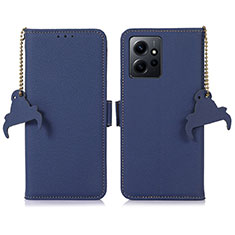 Custodia Portafoglio In Pelle Cover con Supporto A10D per Xiaomi Redmi Note 12 4G Blu