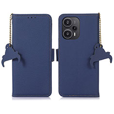 Custodia Portafoglio In Pelle Cover con Supporto A10D per Xiaomi Redmi Note 12 Turbo 5G Blu