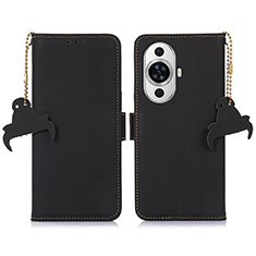 Custodia Portafoglio In Pelle Cover con Supporto A11D per Huawei Nova 11 Pro Nero