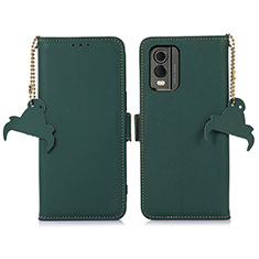 Custodia Portafoglio In Pelle Cover con Supporto A11D per Nokia C32 Verde