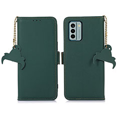 Custodia Portafoglio In Pelle Cover con Supporto A11D per Nokia G22 Verde