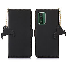 Custodia Portafoglio In Pelle Cover con Supporto A11D per Nokia XR21 Nero