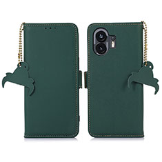 Custodia Portafoglio In Pelle Cover con Supporto A11D per Nothing Phone 2 Verde