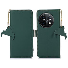 Custodia Portafoglio In Pelle Cover con Supporto A11D per OnePlus 11 5G Verde