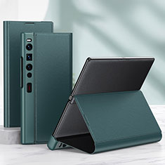 Custodia Portafoglio In Pelle Cover con Supporto AC1 per Huawei Mate Xs 2 Verde