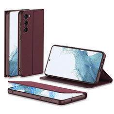 Custodia Portafoglio In Pelle Cover con Supporto AC1 per Samsung Galaxy S23 5G Rosso