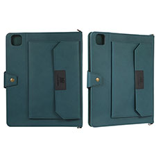 Custodia Portafoglio In Pelle Cover con Supporto AD1 per Apple iPad Pro 12.9 (2021) Verde