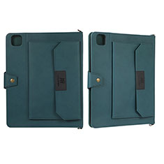 Custodia Portafoglio In Pelle Cover con Supporto AD1 per Apple iPad Pro 12.9 (2022) Verde