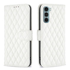 Custodia Portafoglio In Pelle Cover con Supporto B01F per Motorola Moto Edge S30 5G Bianco