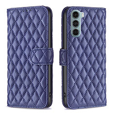 Custodia Portafoglio In Pelle Cover con Supporto B01F per Motorola Moto Edge S30 5G Blu