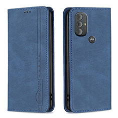 Custodia Portafoglio In Pelle Cover con Supporto B01F per Motorola Moto G Play (2023) Blu