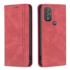 Custodia Portafoglio In Pelle Cover con Supporto B01F per Motorola Moto G Play (2023) Rosso