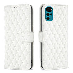 Custodia Portafoglio In Pelle Cover con Supporto B01F per Motorola Moto G22 Bianco