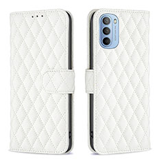 Custodia Portafoglio In Pelle Cover con Supporto B01F per Motorola Moto G41 Bianco