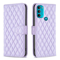 Custodia Portafoglio In Pelle Cover con Supporto B01F per Motorola Moto G71 5G Viola