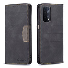 Custodia Portafoglio In Pelle Cover con Supporto B01F per OnePlus Nord N200 5G Nero