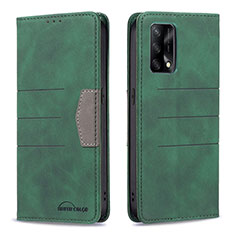 Custodia Portafoglio In Pelle Cover con Supporto B01F per Oppo A74 4G Verde