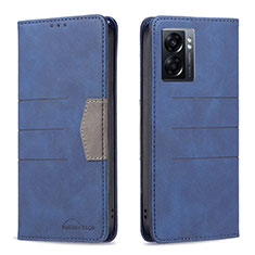 Custodia Portafoglio In Pelle Cover con Supporto B01F per Oppo A77 5G Blu