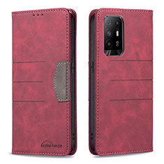 Custodia Portafoglio In Pelle Cover con Supporto B01F per Oppo A94 5G Rosso