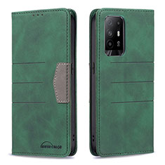 Custodia Portafoglio In Pelle Cover con Supporto B01F per Oppo A94 5G Verde