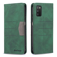 Custodia Portafoglio In Pelle Cover con Supporto B01F per Samsung Galaxy A03s Verde