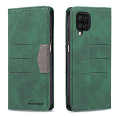 Custodia Portafoglio In Pelle Cover con Supporto B01F per Samsung Galaxy A12 Verde