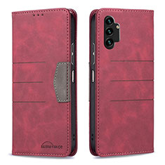 Custodia Portafoglio In Pelle Cover con Supporto B01F per Samsung Galaxy A13 4G Rosso