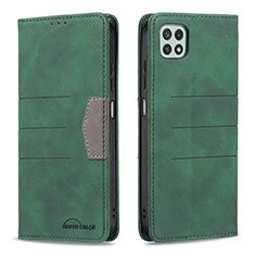 Custodia Portafoglio In Pelle Cover con Supporto B01F per Samsung Galaxy A22s 5G Verde