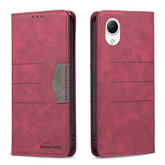 Custodia Portafoglio In Pelle Cover con Supporto B01F per Samsung Galaxy A23s Rosso