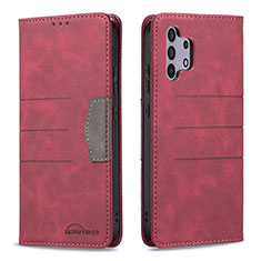 Custodia Portafoglio In Pelle Cover con Supporto B01F per Samsung Galaxy A32 4G Rosso