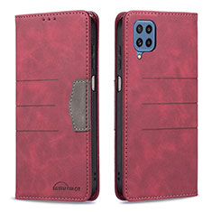 Custodia Portafoglio In Pelle Cover con Supporto B01F per Samsung Galaxy M32 4G Rosso