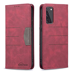 Custodia Portafoglio In Pelle Cover con Supporto B01F per Samsung Galaxy S20 FE 5G Rosso