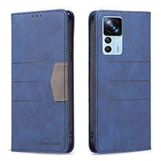 Custodia Portafoglio In Pelle Cover con Supporto B01F per Xiaomi Redmi K50 Ultra 5G Blu