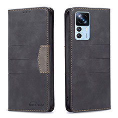 Custodia Portafoglio In Pelle Cover con Supporto B01F per Xiaomi Redmi K50 Ultra 5G Nero