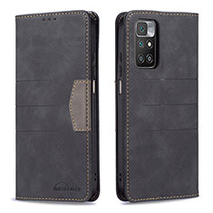 Custodia Portafoglio In Pelle Cover con Supporto B01F per Xiaomi Redmi Note 11 4G (2021) Nero